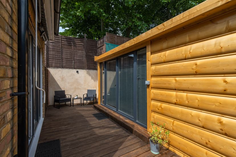 Spa-quality sauna with ambient lighting in London