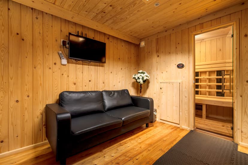 Relaxing sauna environment with wooden accents in London